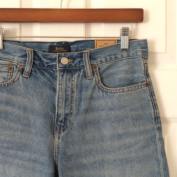 Polo Ralph Lauren The Sullivan Slim Classic Medium Wash Raw Hem Jean Shorts 18 - Picture 2 of 12